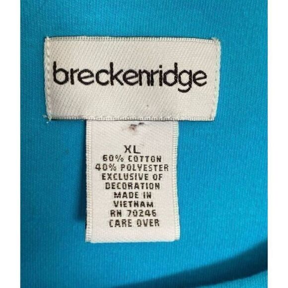 Breckenridge women’s beachy palm tree tropical embroidered sequin top S/XL - Picture 5 of 5